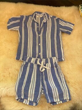 H&M Blue and White Striped Kids Set